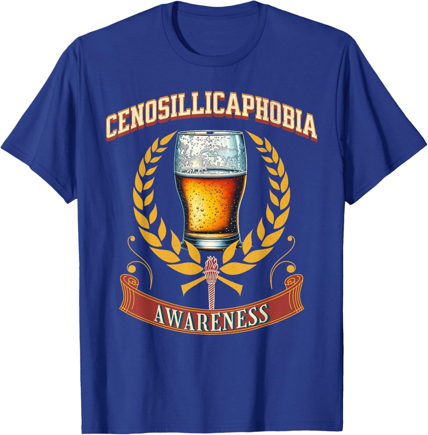 Cenosillicaphobia Alert - Empty Glass Ahead T-Shirt - T-Shirt | Royal