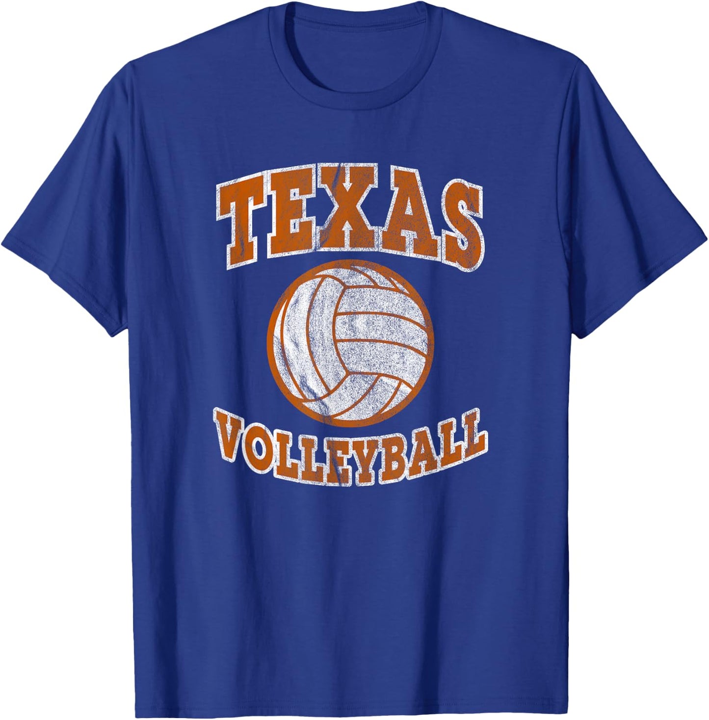 Texas Volleyball Vintage Distressed T-Shirt - T-Shirt | Royal