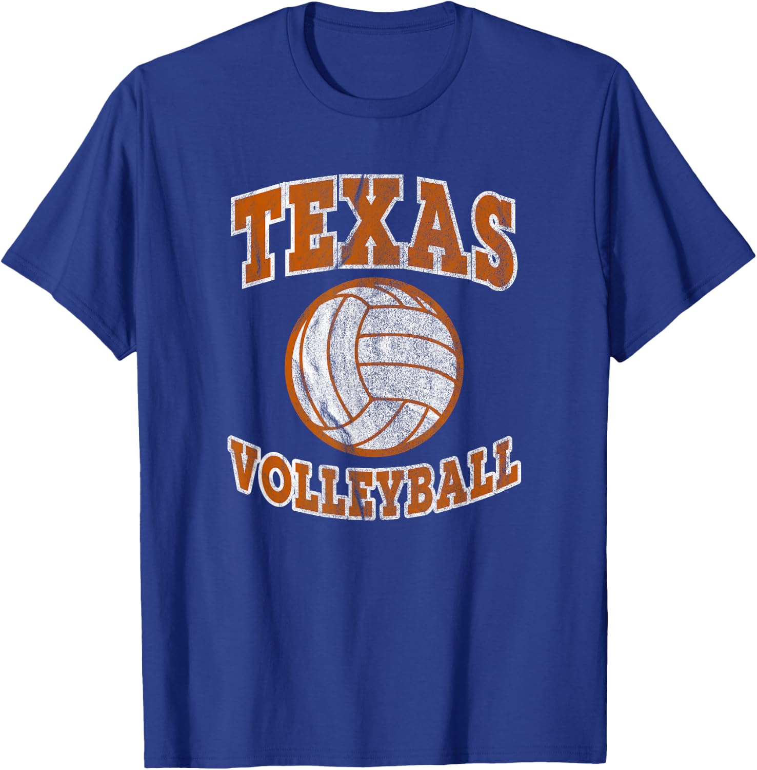 Texas Volleyball Vintage Distressed T-Shirt - T-Shirt | Royal