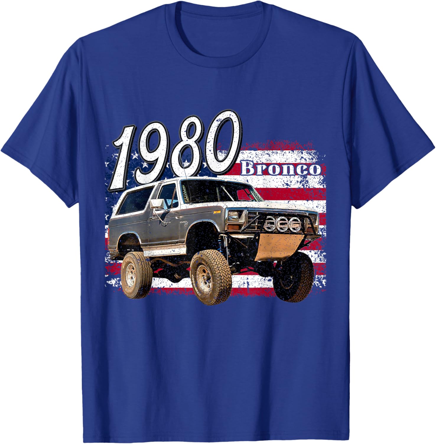 1980 80 Bronco SUV Car T-Shirt - T-Shirt | Royal