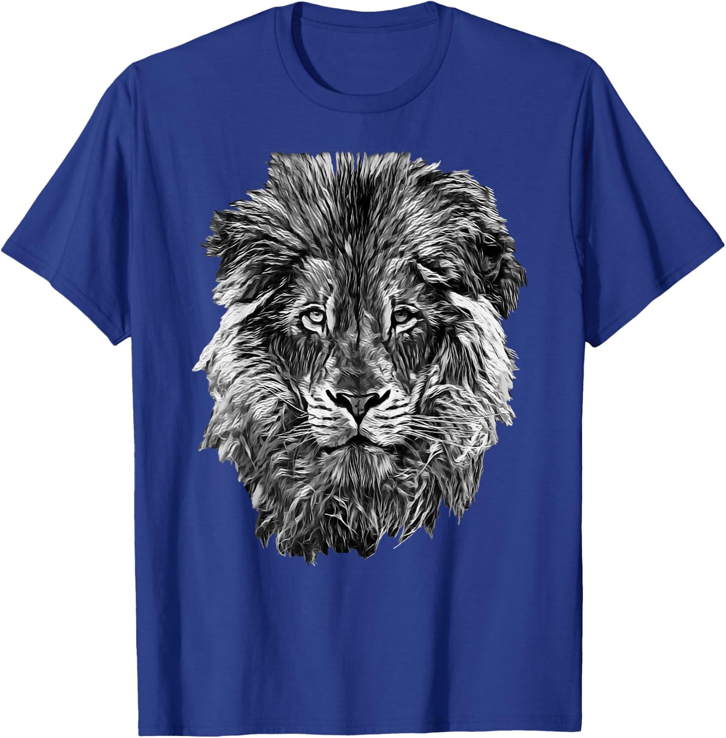 Black And White Lion Head T-Shirt - T-Shirt | Royal