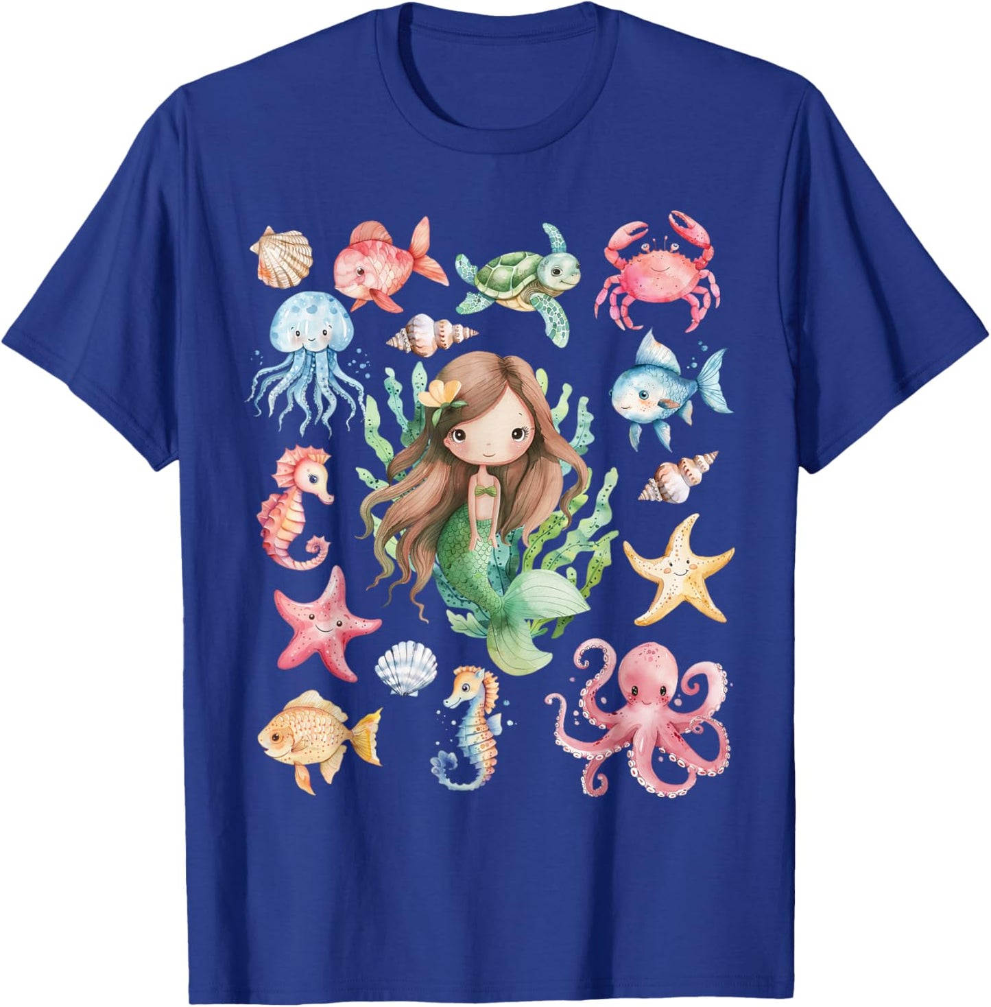 Mermaid Vibe Mermaid Squad Party Birthday Girl Toddler Women T-Shirt - T-Shirt | Royal