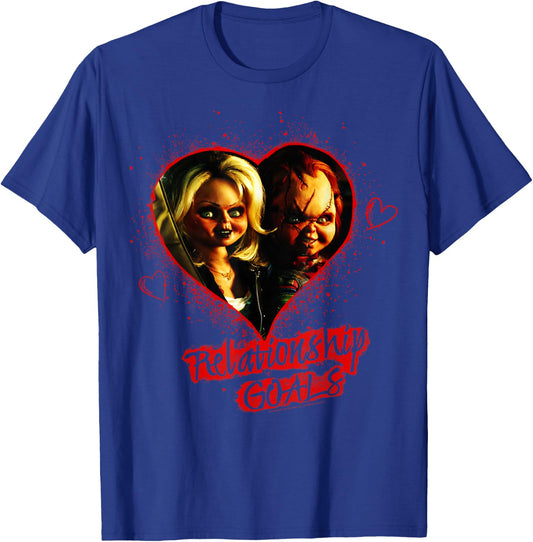 Child's Play Chucky And Tiffany Relationship Goals Short Sleeve T-Shirt - T-Shirt | Royal