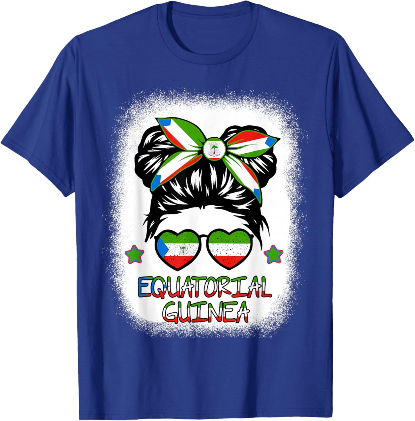 Girls Equatorial Guinea Flag Guinean Women Hispanic Heritage T-Shirt - T-Shirt | Royal