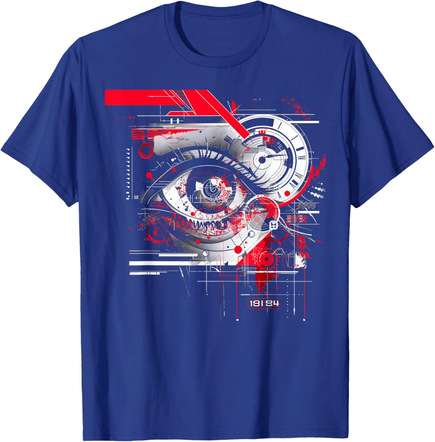 Abstract Red, Black Futuristic Eye T-Shirt - T-Shirt | Royal