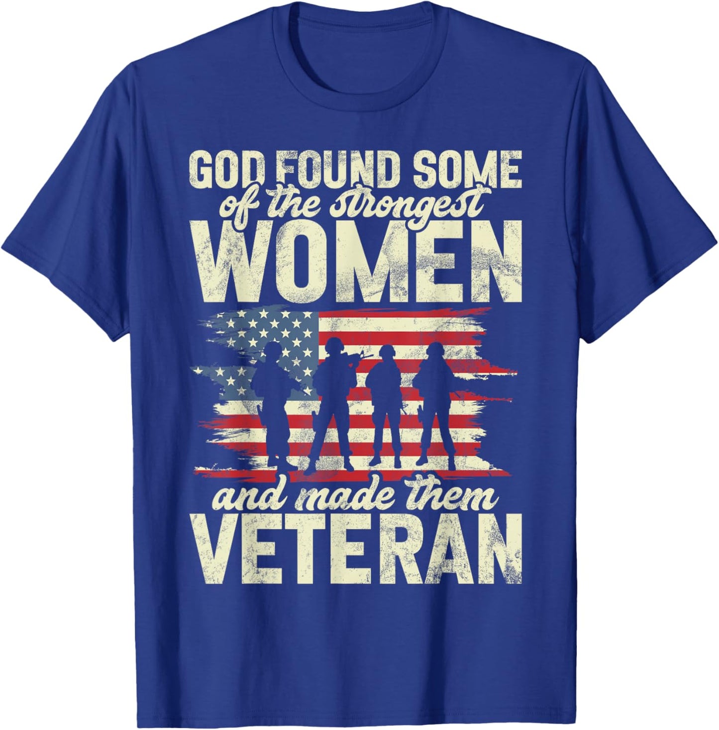 Female Veteran Veteran's Day Women Veteran Soldier Patriotic T-Shirt - T-Shirt | Royal