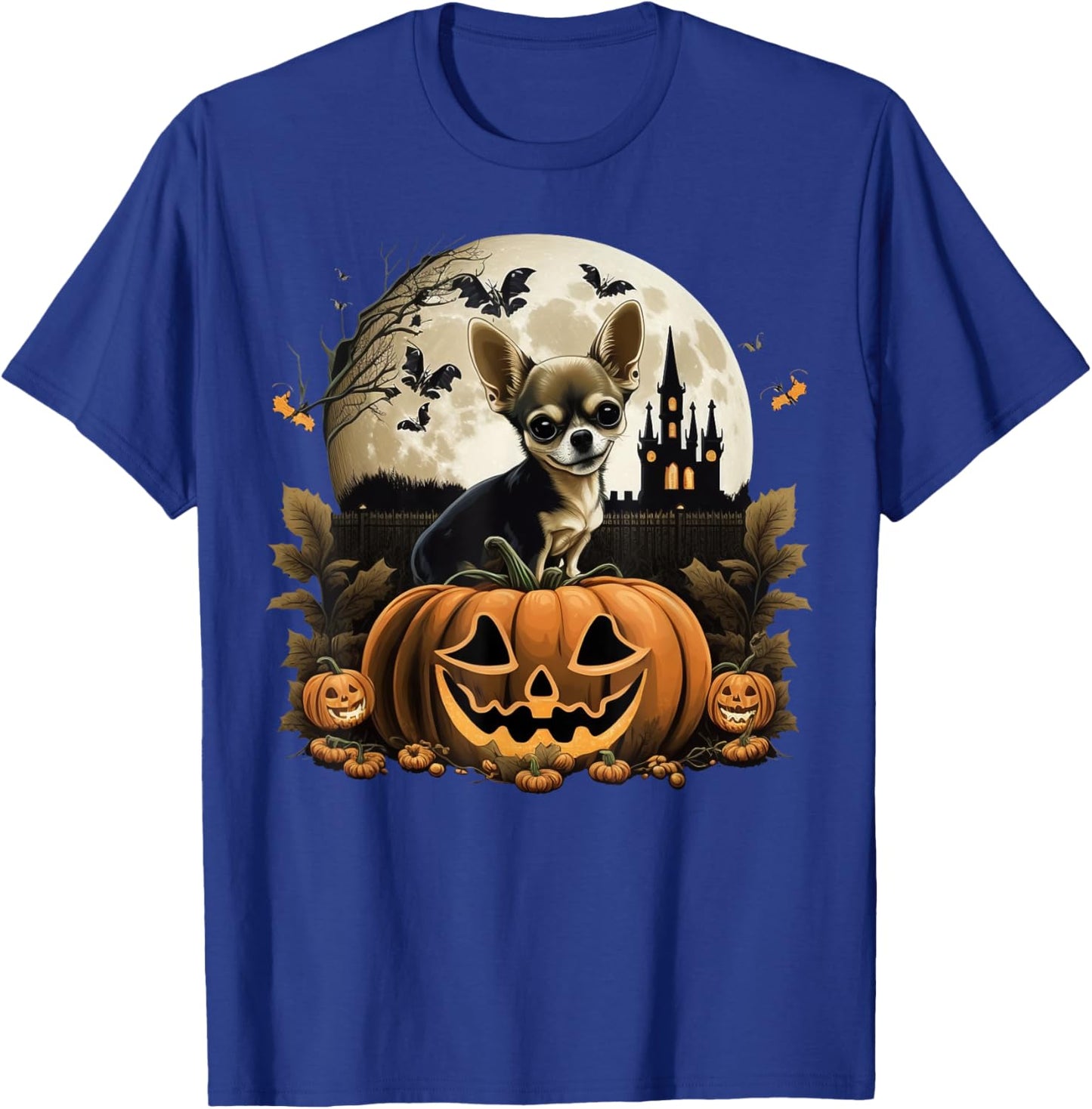 Pumpkin Chihuahua costume on Chihuahua Halloween T-Shirt - T-Shirt | Royal