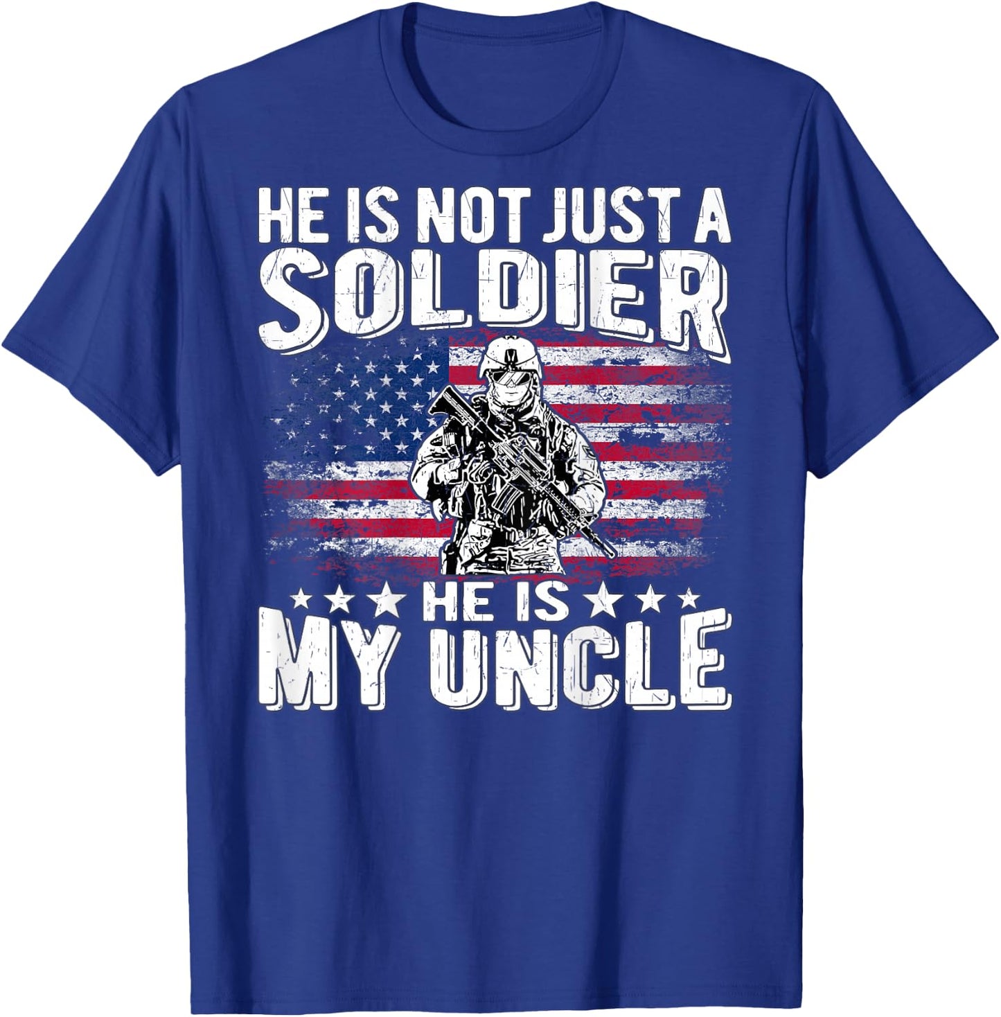 My Uncle Is A Soldier Patriotic Proud Army Niece Nephew Gift T-Shirt - T-Shirt | Royal