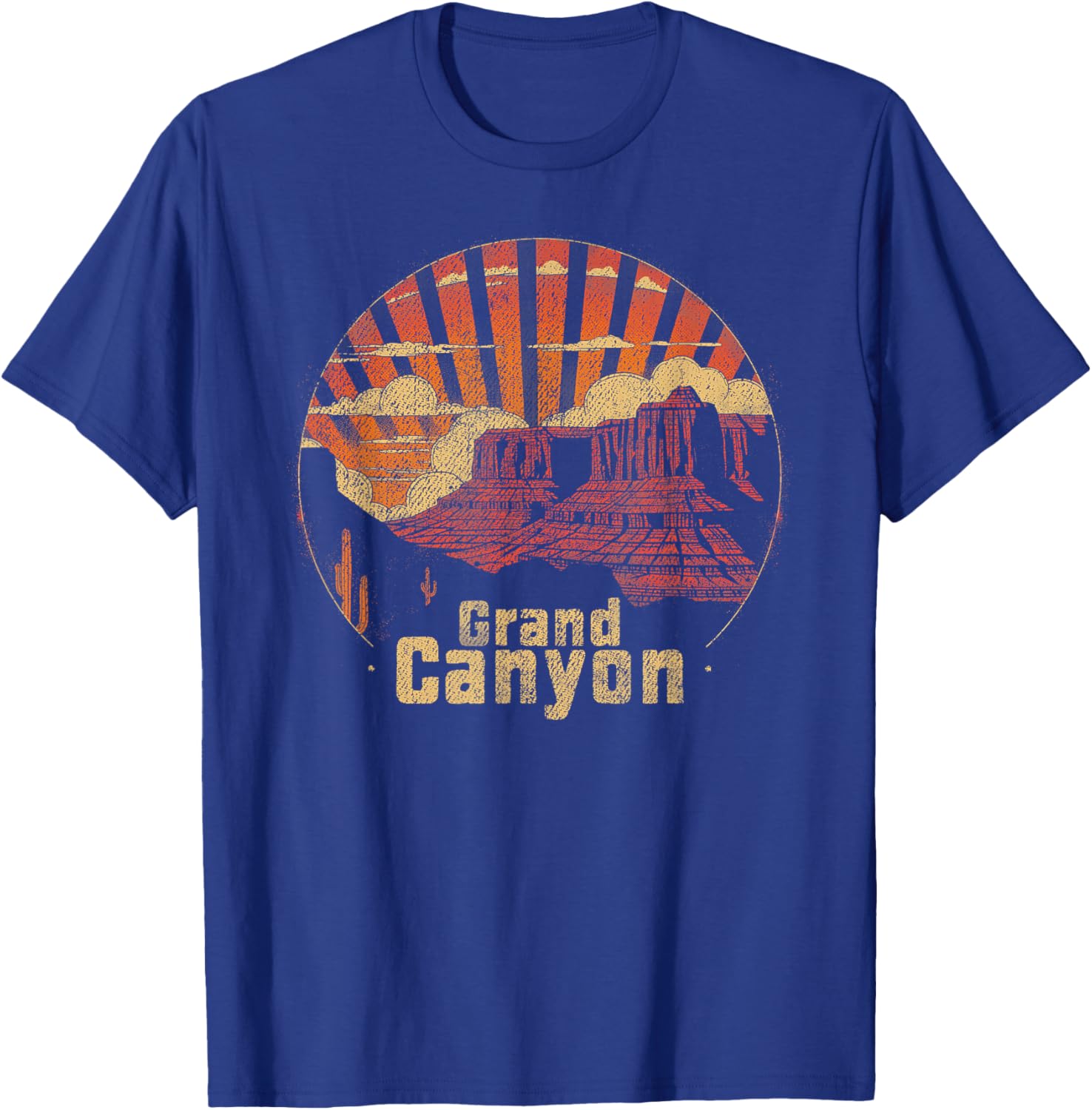 Grand Canyon - US National Park Vintage Men Women Kids Retro T-Shirt - T-Shirt | Royal