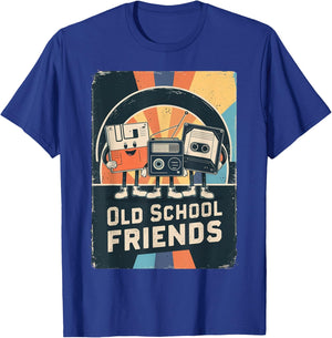 Funny Vintage Floppy Disk VHS Tape Old School Friends T-Shirt - T-Shirt | Royal