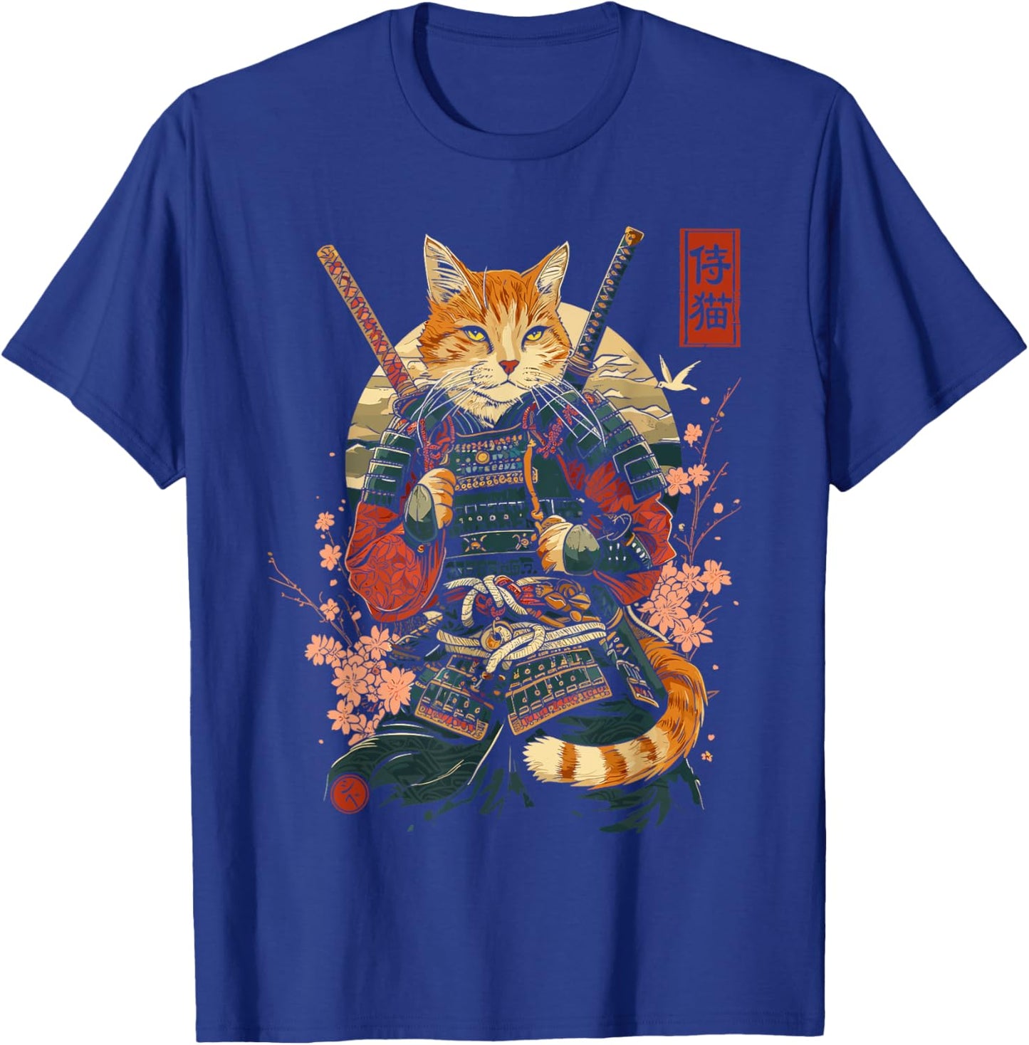 Samurai Cat, Japanese Cat Art Aesthetic, Cat Lover Women T-Shirt - T-Shirt | Royal