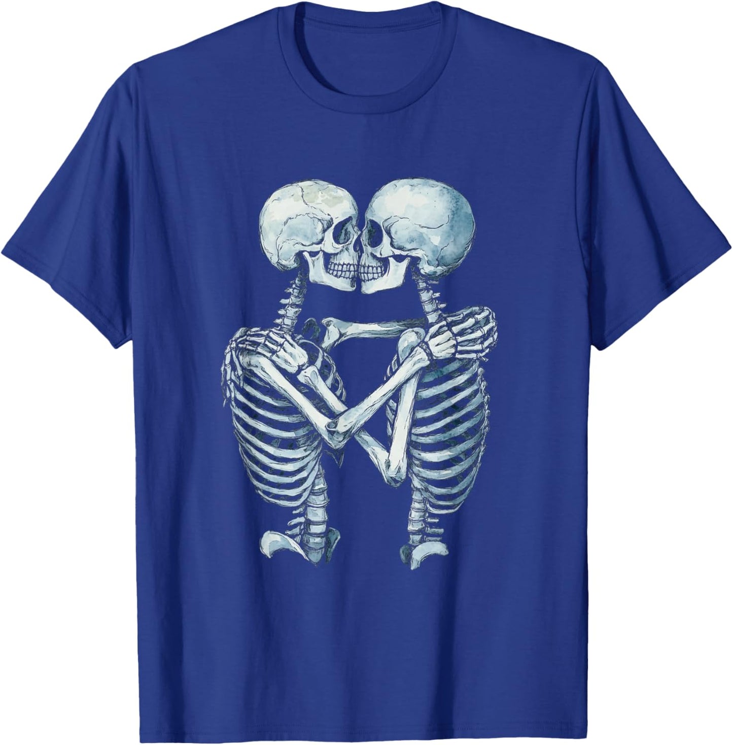 Skeletons Kissing Romantic Goth Macabre Gothic Halloween T-Shirt - T-Shirt | Royal