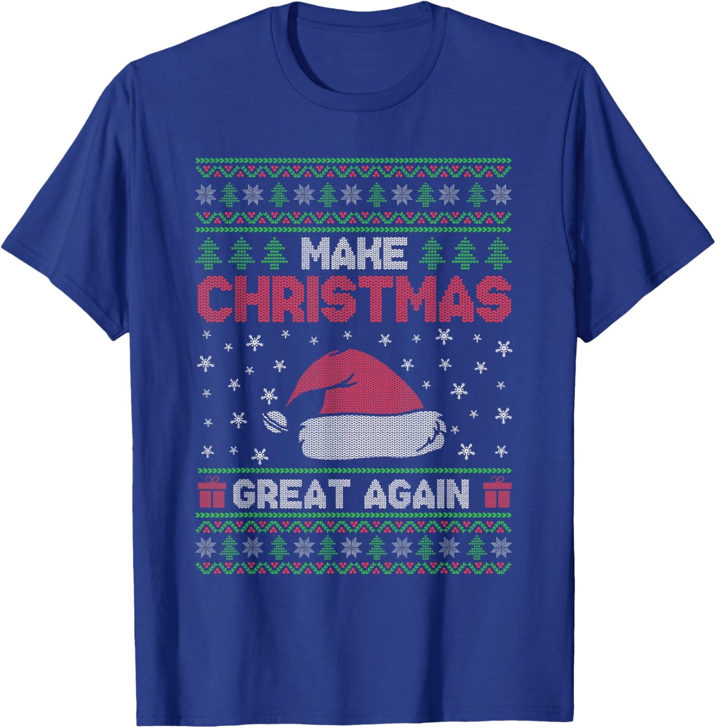 Make Christmas Great Again Funny Holiday Christmas T-Shirt - T-Shirt | Royal