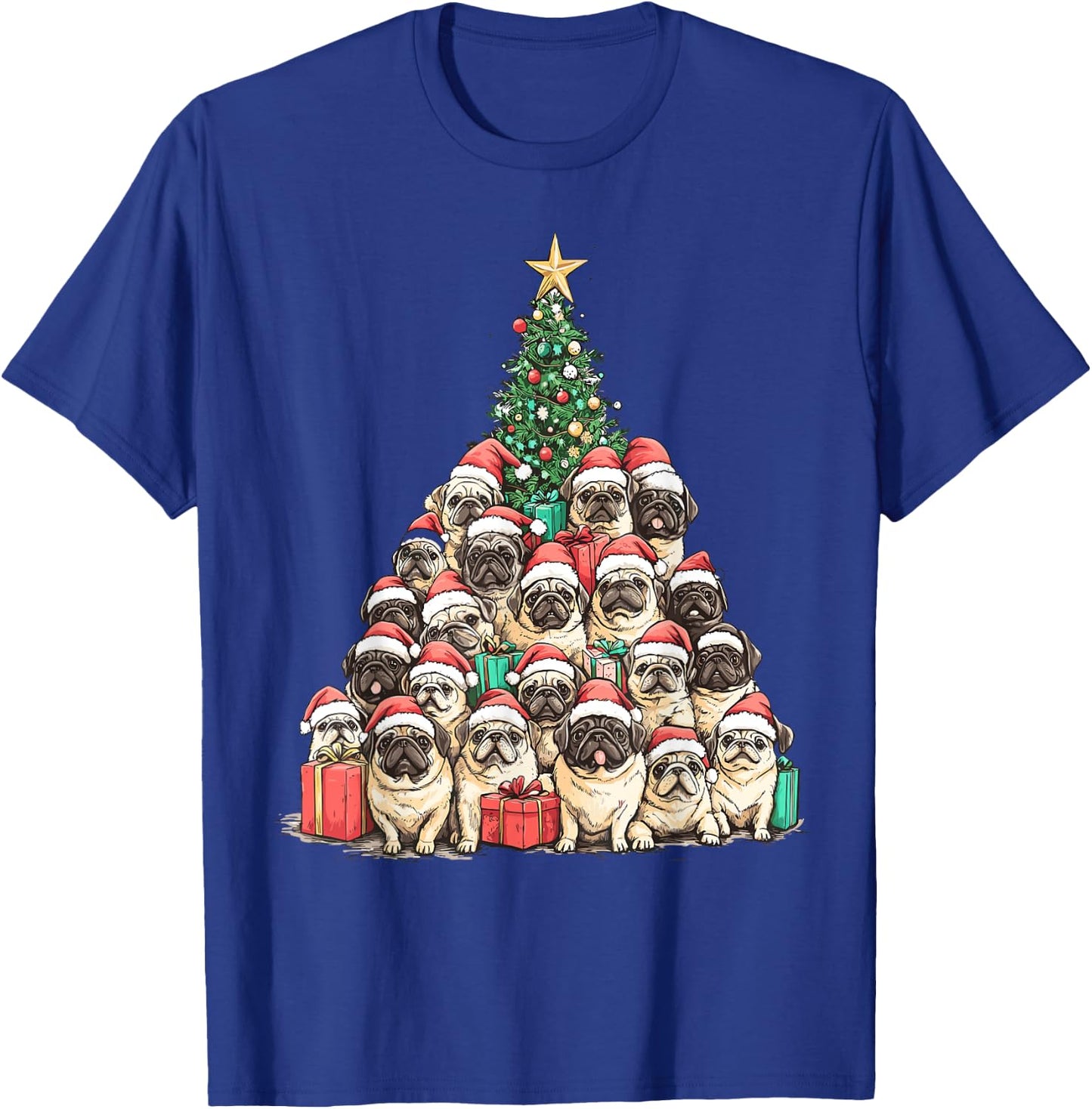Pekingese Santa Christmas Tree Funny Xmas Dog Lover Pajama T-Shirt - T-Shirt | Royal