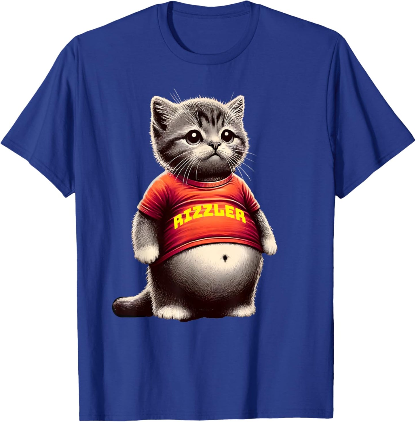 Rizzy Big Belly Rizz Fat Cat Art Dank Fat Kitten Rizzler Men Women Girls Kids T-Shirt - T-Shirt | Royal