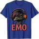 Emo Emu Vibes Alternative Bird with Headphones Retro Design T-Shirt - T-Shirt | Royal