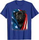 Pug Black Dog American Flag 4th Of July Animal Patriotic Men T-Shirt - T-Shirt | Royal