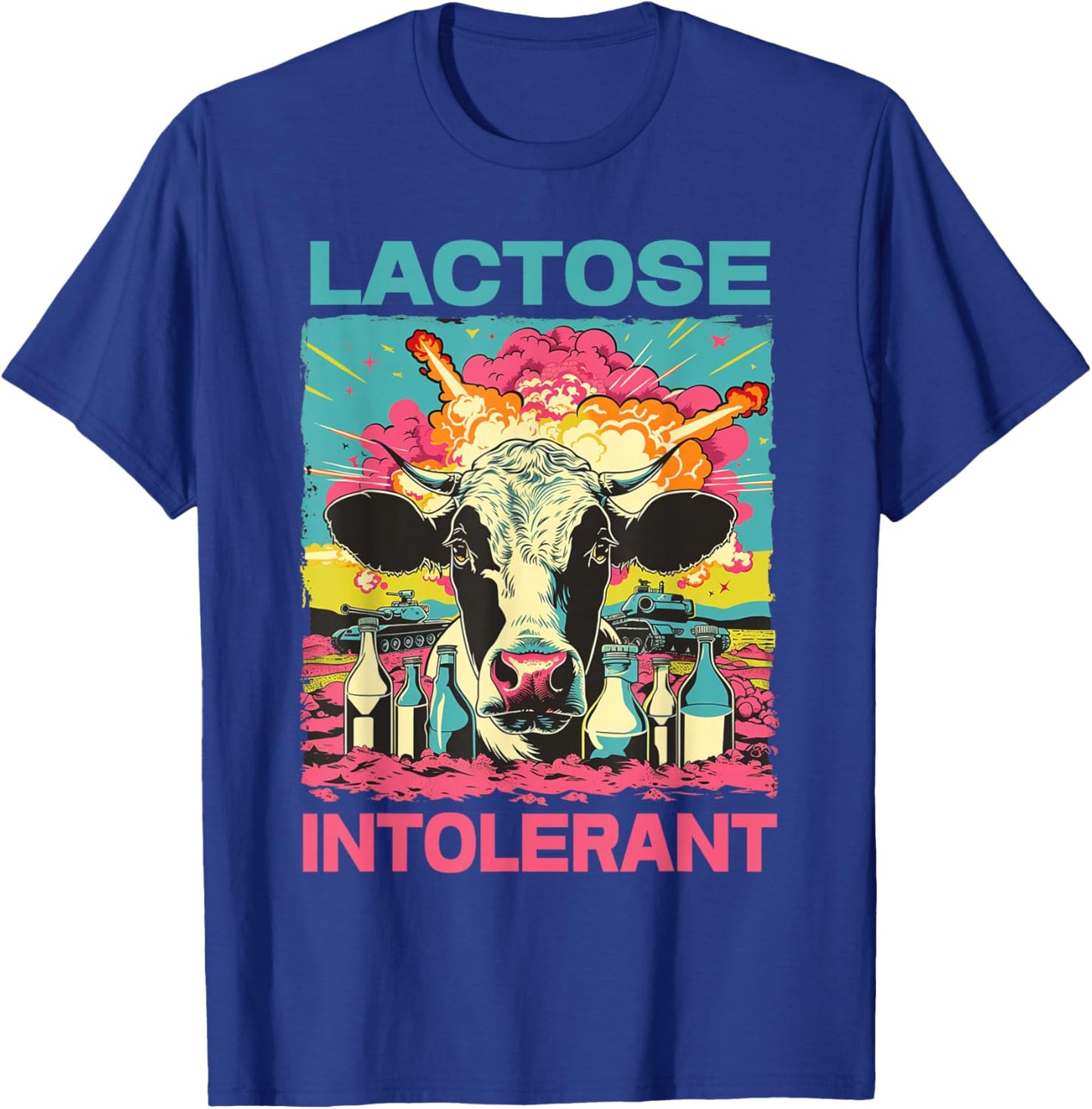 Funny Lactose Intolerant , Small, Black T-Shirt - T-Shirt | Royal