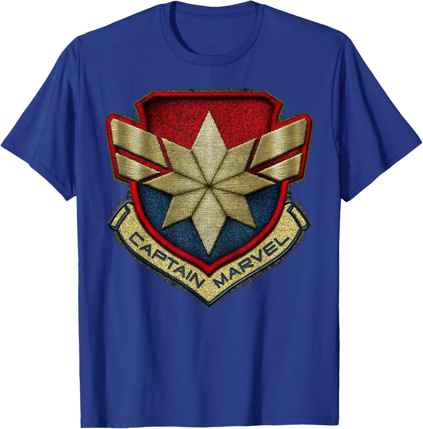 Marvel Captain Marvel Stitch Badge Logo T-Shirt - T-Shirt | Royal