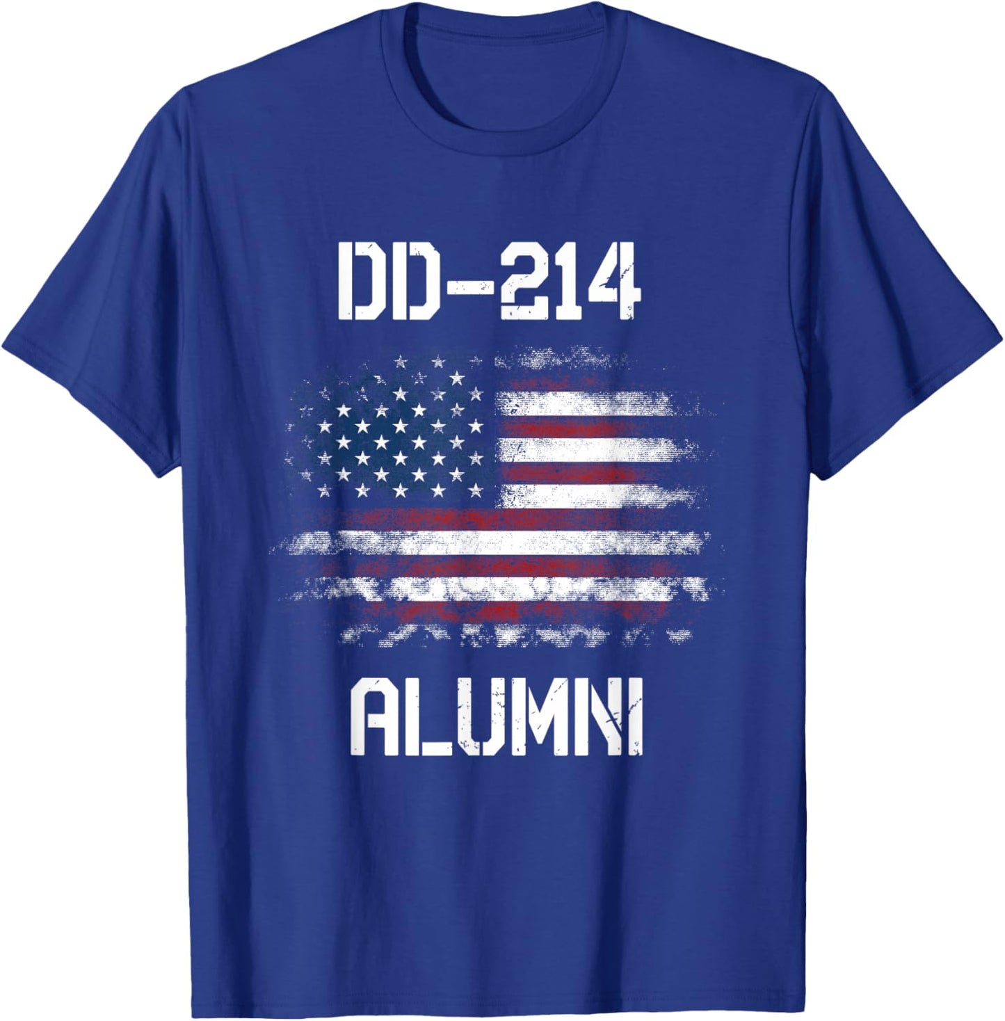DD-214 Alumni USA Flag Military Service Veteran Soldiers Men T-Shirt - T-Shirt | Royal