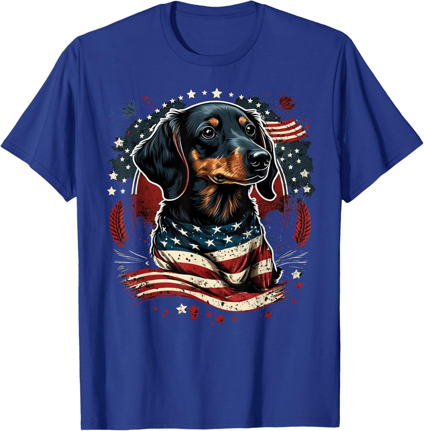 USA 4th Of July Dachshund on Patriotic American Dachshund Kids Men T-Shirt - T-Shirt | Royal