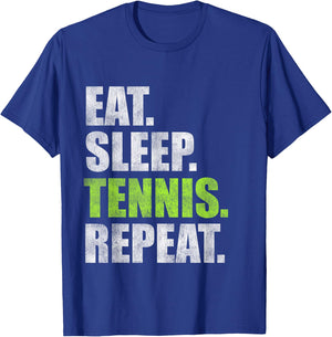 Eat Sleep Tennis Repeat T-Shirt - T-Shirt | Royal