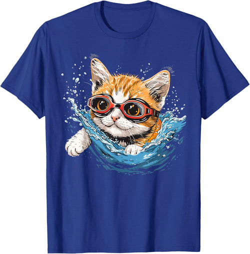 Swimmer Cat on Swimming Men Women Kids