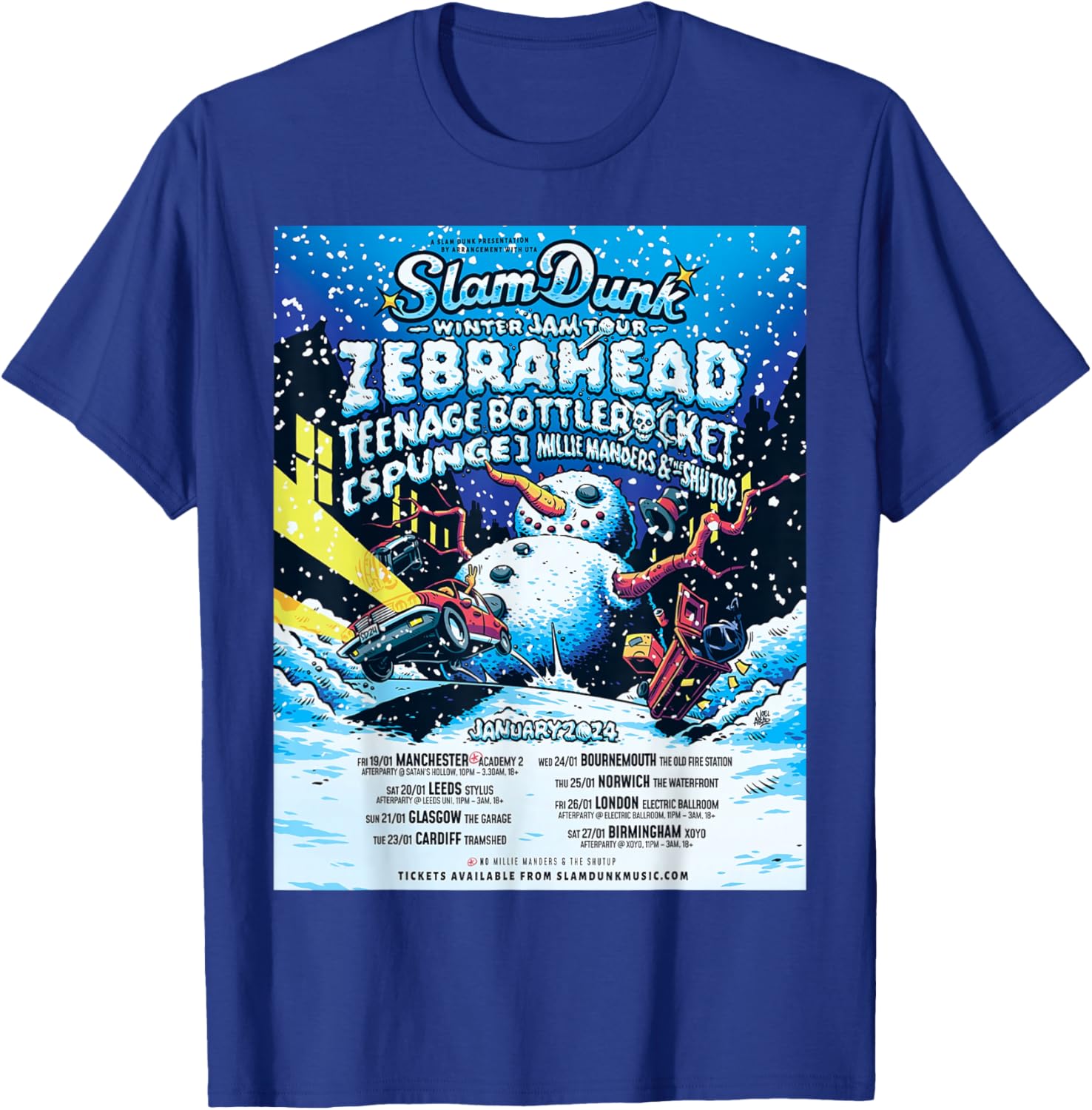 Official Zebrahead Winter Jam 2024 T-Shirt - T-Shirt | Royal