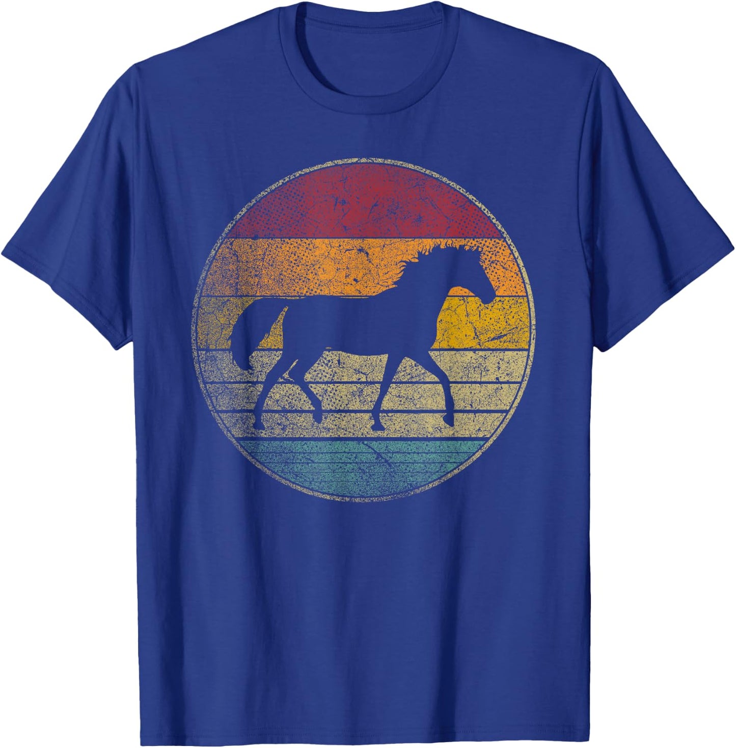 Horse Riding Love Equestrian Girl Vintage Distressed Retro T-Shirt - T-Shirt | Royal