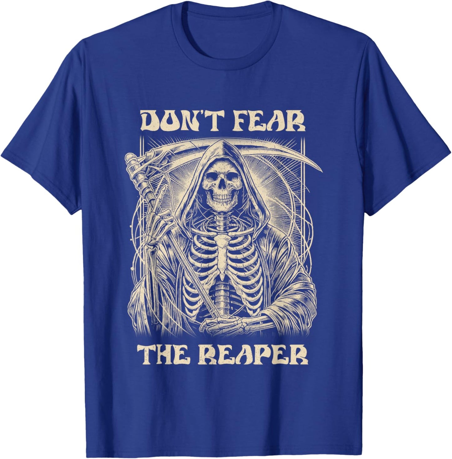 Vintage Retro Dont Fear The Reaper Halloween Graphic T-Shirt - T-Shirt | Royal