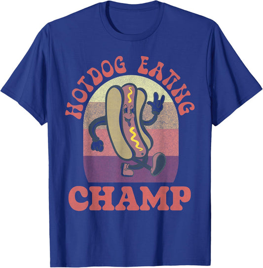 Hot Dog Eating Champion Funny T-Shirt - T-Shirt | Royal