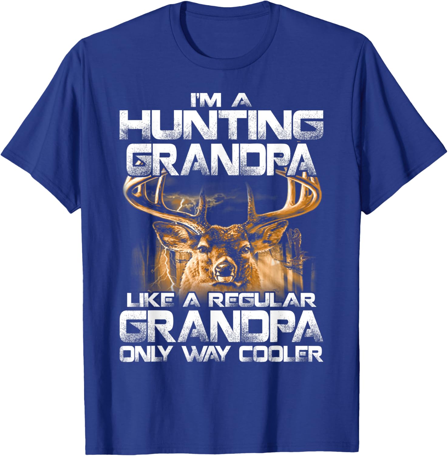 I'm a Hunting Grandpa Vintage Deer Grandfather Dad T-Shirt - T-Shirt | Royal