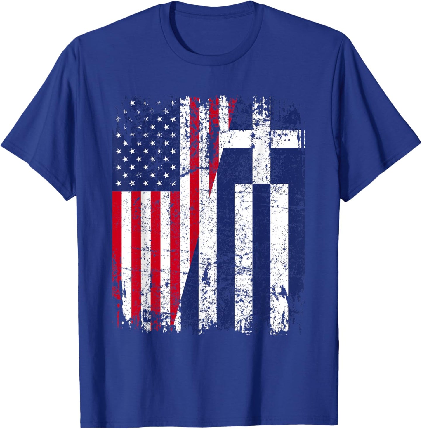 GREEK American Flag | Men Women Kids | GREECE T-Shirt - T-Shirt | Royal
