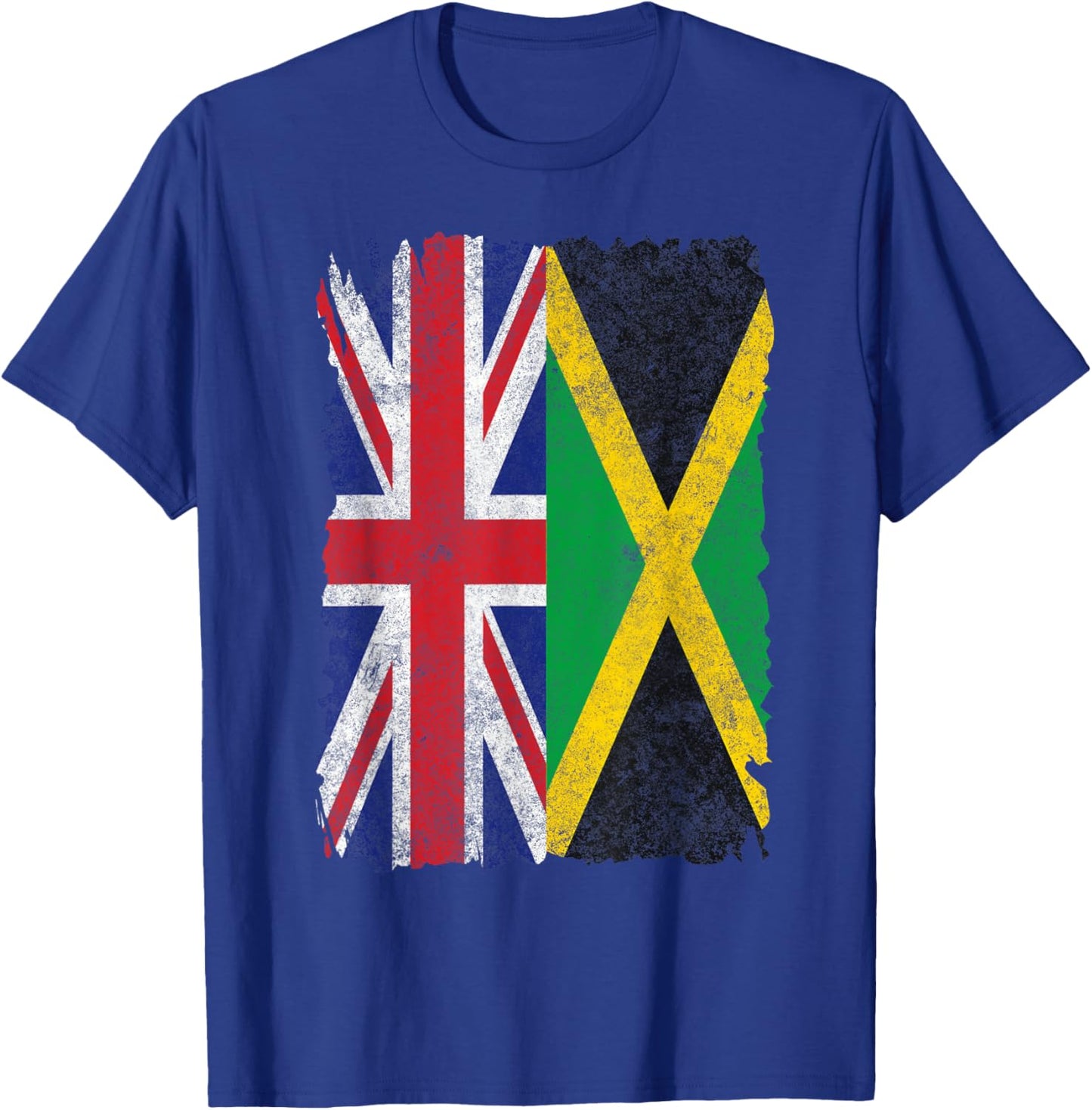 Half Britain And Jamaican British UK Jamaica Flag Men Women T-Shirt - T-Shirt | Royal