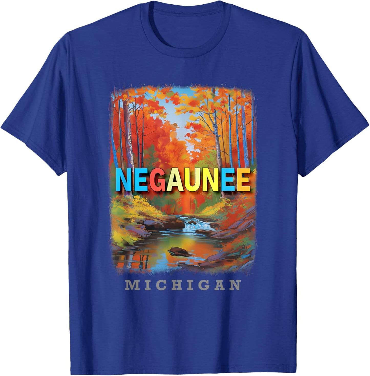 Negaunee Michigan MI Natural Beauty and Recreation SD689 T-Shirt - T-Shirt | Royal