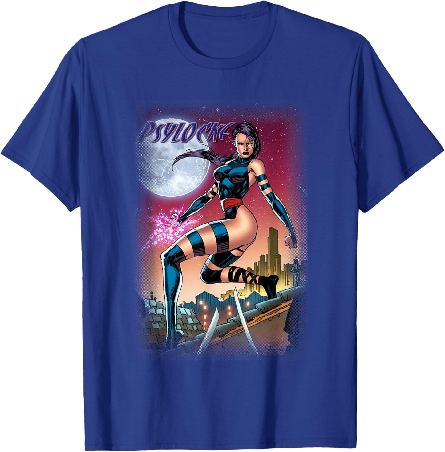 Marvel X-Men Psylocke Under The Moonlight Poster T-Shirt - T-Shirt | Royal