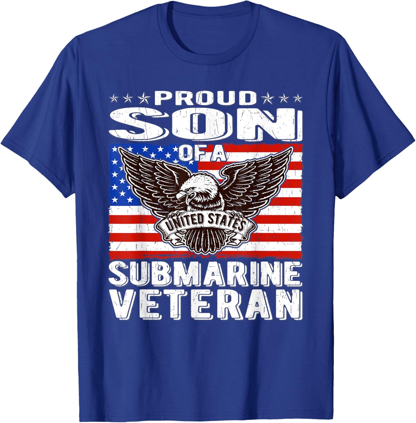 Proud Son Of Submarine Veteran Patriotic Military Family T-Shirt - T-Shirt | Royal