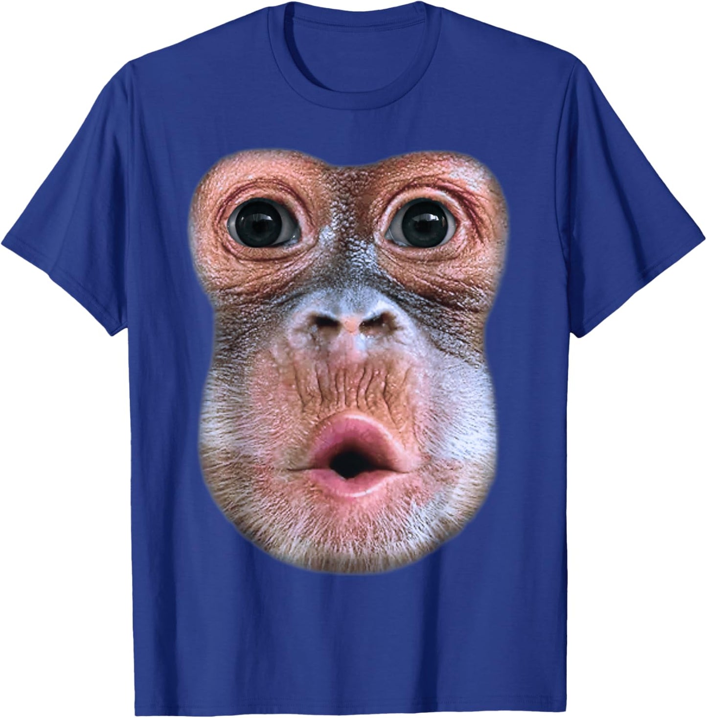 Lustiger Affe bläst Bauchgesicht, Affe Blow Bauch Gesicht T-Shirt - T-Shirt | Royal