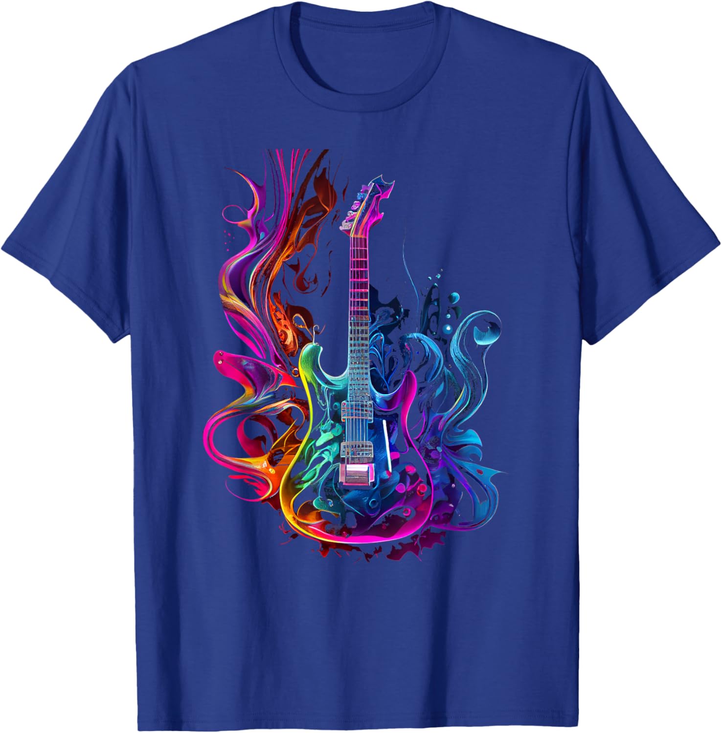 Guitar musician electric guitars player gifts -Adults Black Short Sleeve Small T-Shirt - T-Shirt | Royal