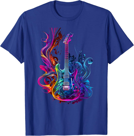 Guitar musician electric guitars player gifts -Adults Black Short Sleeve Small T-Shirt - T-Shirt | Royal