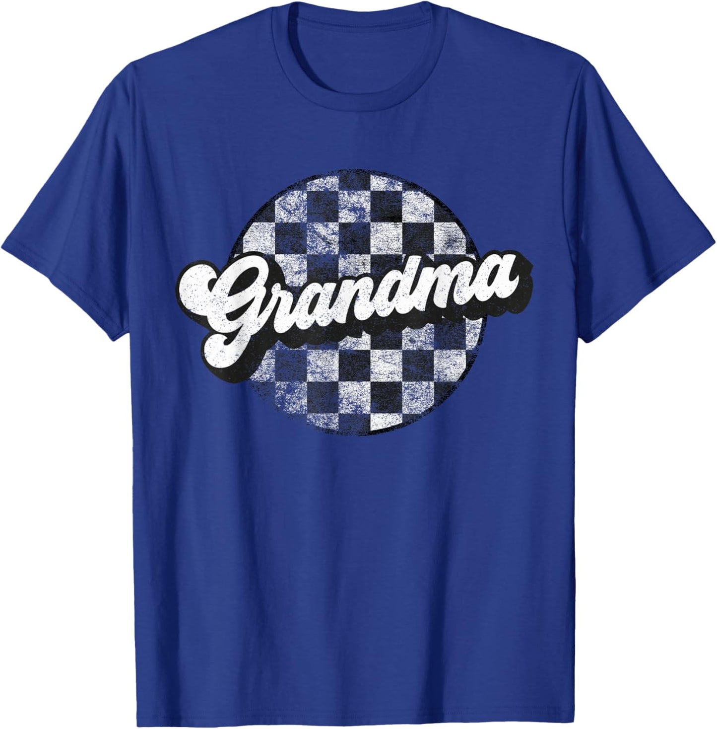 Funny Retro Checkered Grandma Race Vintage Matching Family T-Shirt - T-Shirt | Royal