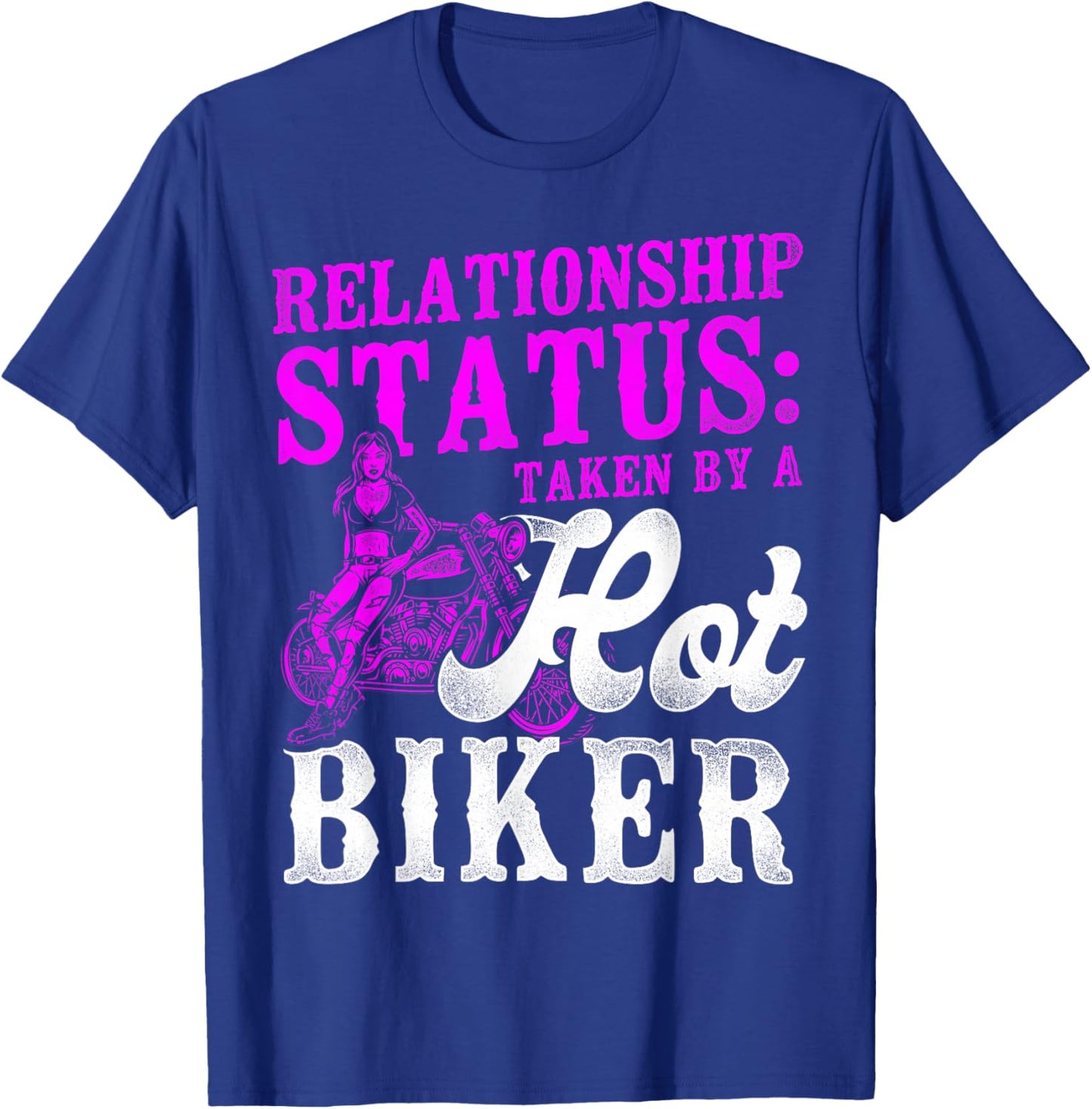 Classic Motorcycle Biker Girlfriend Wife Relationship T-Shirt - T-Shirt | Royal