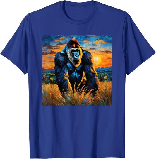 Gorilla face painting Art head for lover Silverback animal T-Shirt - T-Shirt | Royal