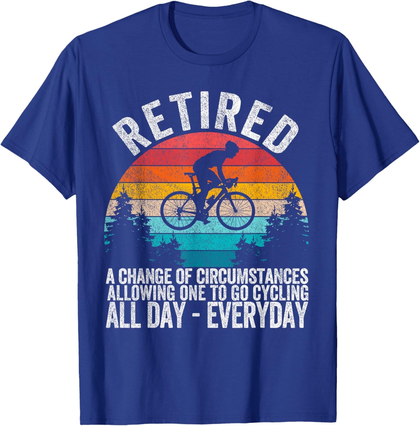 Funny Retired Definition Bicycle Cycling Cyclist Retirement T-Shirt - T-Shirt | Royal