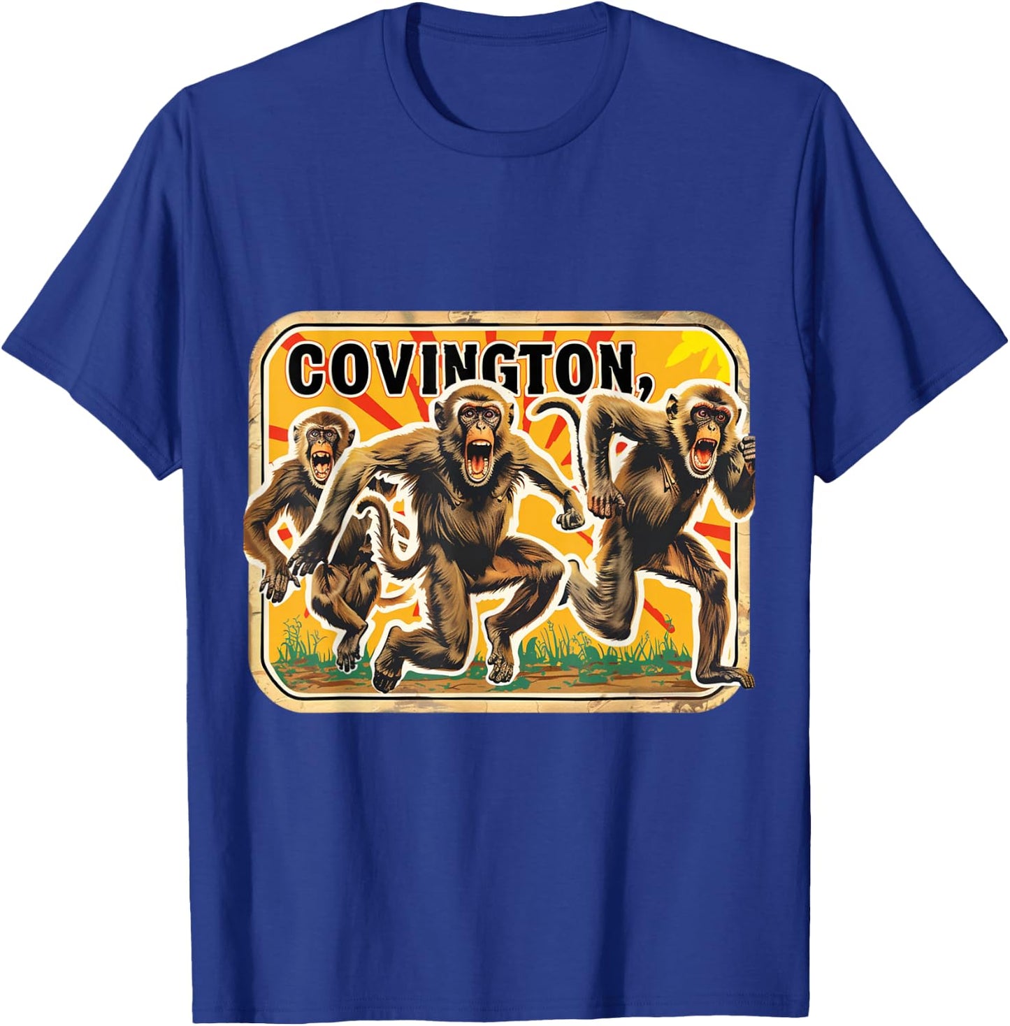 Covington Louisiana Primate Escape Rhesus Macaques Monkeys T-Shirt - T-Shirt | Royal