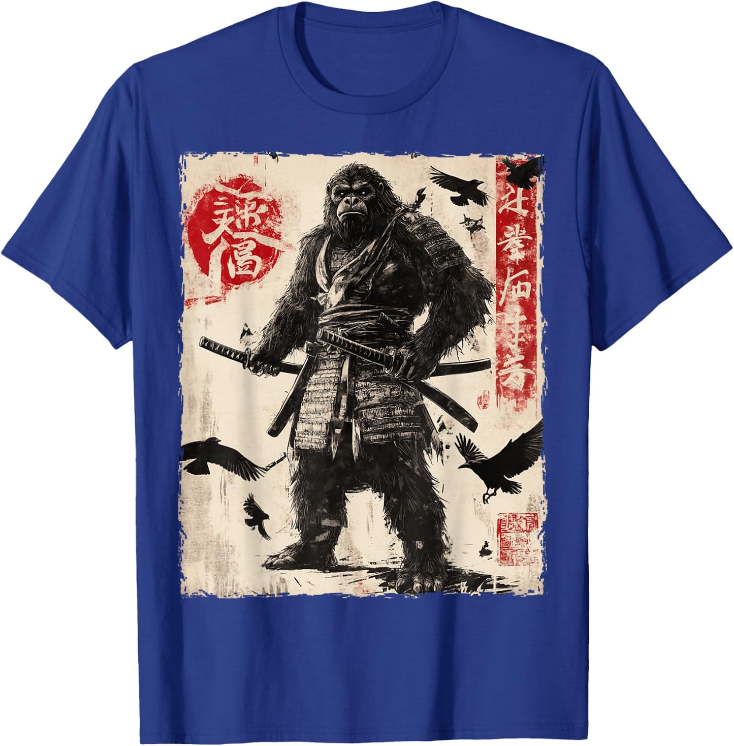 Bigfoot Sasquatch Samurai Graphic Japanese Warrior Anime T-Shirt - T-Shirt | Royal