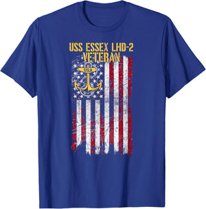USS Essex LHD-2 Amphibious Assault Ship Veteran T-Shirt - T-Shirt | Royal