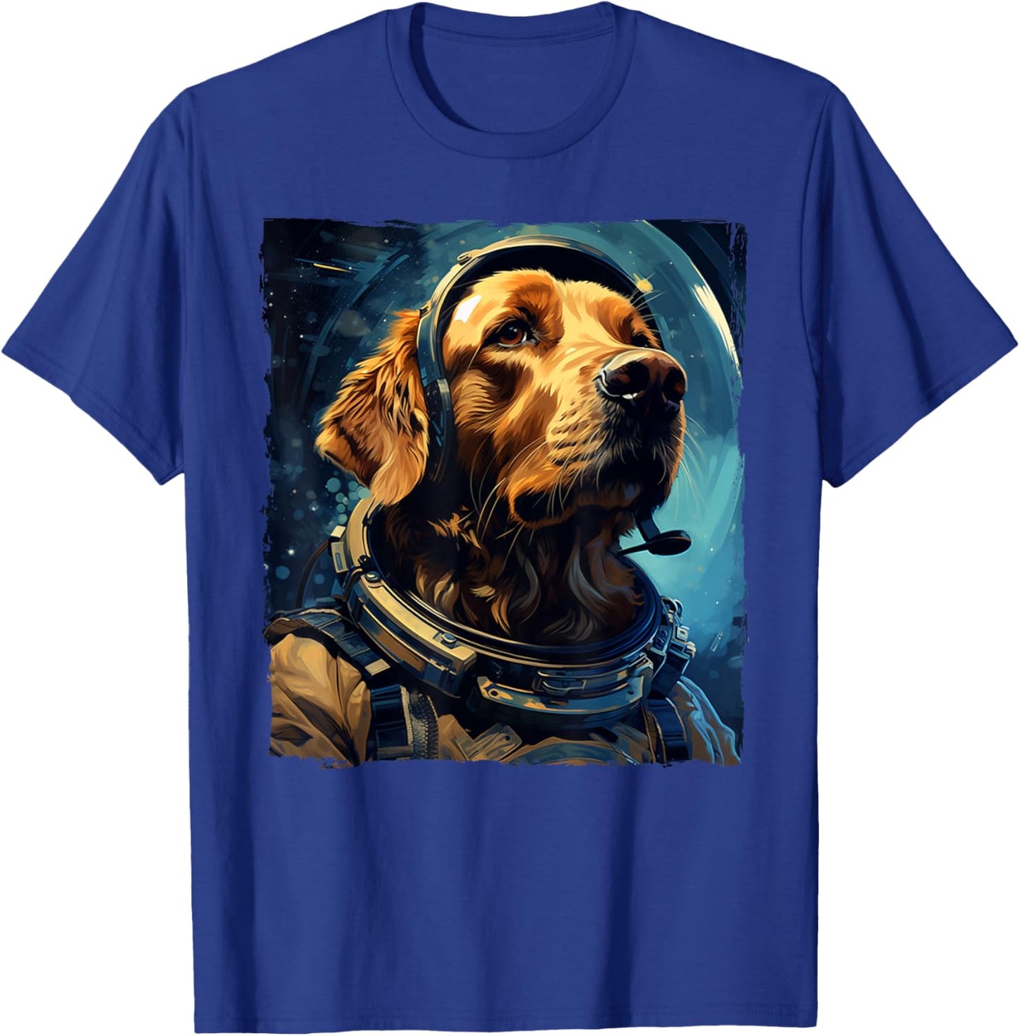 Golden Retriever Funny Golden Retriever Astronaut T-Shirt - T-Shirt | Royal