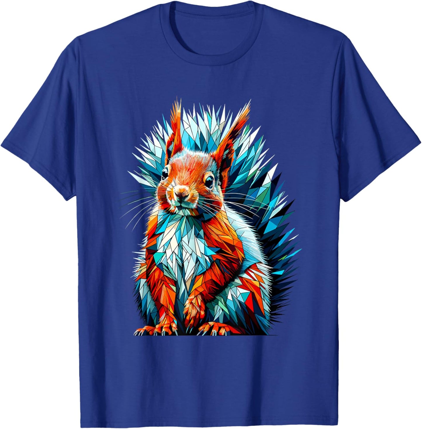 Polygon Art Red Squirrel Squirrels T-Shirt - T-Shirt | Royal