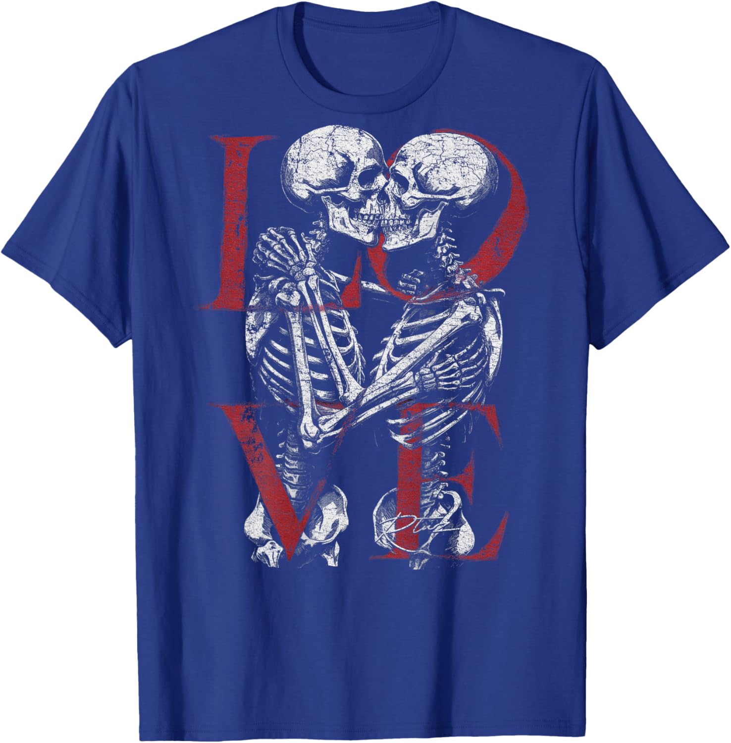 Backprint Streetwear Retro Mode Vintage Fashion Damen Herren T-Shirt - T-Shirt | Royal